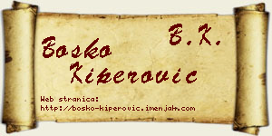Boško Kiperović vizit kartica